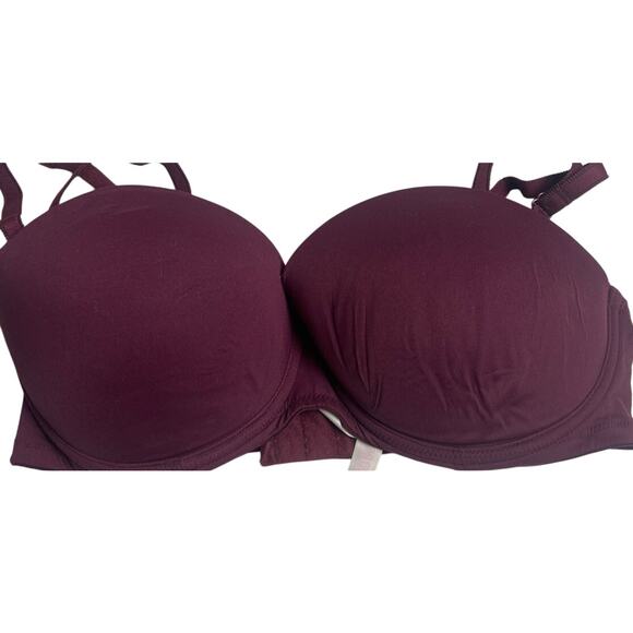 Pink by Victoria's Secret VS Maroon Push Up Bra 34D - Picture 1 of 8